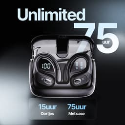 Synyq Active Draadloze Sport Oordopjes - 75 uur Speeltijd - Ruisonderdrukking - Waterbestendigheid - Bluetooth Oordopjes - Sport Oortjes - Oortjes Draadloos - Zwart — thumbnail 2