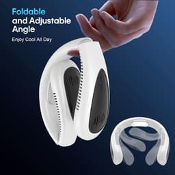 Nekventilator, opvouwbare nekventilator met LED-display, draagbaar en oplaadbaar, met 3 snelheidsaanpassing en koellichaam, aluminium plaat, handsfree persoonlijke ventilator, USB-aangedreven, draagbare nekventilator voor op reis en buitenshuis — thumbnail 2