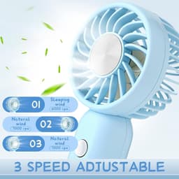 12-pack mini draagbare handventilatoren voor op reis, 3 snelheden, oplaadbare USB-batterij, kleine persoonlijke wimperventilatoren voor vrouwen buiten (groen, roze, blauw, wit, schattige stijl) — thumbnail 5