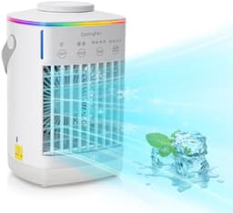 Mobiele airco -Mobiele airco zonder afvoerslang - Mobiele airco voor slaapkamer - 3-in-1 - Ventilator - Voor Slaapkamer & Woonkamer - 4 Snelheden - Airconditioning - Draagbare Aircooler - LED Verlichting - Draagbare airconditioner — thumbnail 1