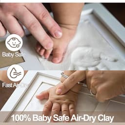 BOBOVEN - Fotolijst Baby Hand- en Voetafdruk Set - Wit - Kraamcadeau — thumbnail 2