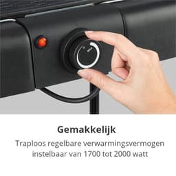 Relaxwonen Elektrische Barbecue - Grilloppervlak (LxB) 40x38 cm - Inclusief onderstel - Zwart — thumbnail 3
