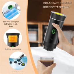 Draagbare reiskoffiezetapparaat - Draadloos voor in de auto - 12V - Espresso - 3-in-1 espressomachine - Oplaadbaar - Kantoor, Buiten, Thuis - Zwart - 1 stuk — thumbnail 3