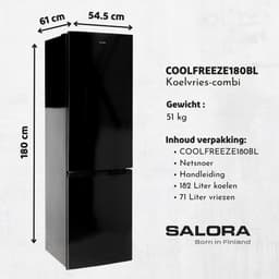 Salora Coolfreeze180BL Koelvries combinatie — thumbnail 4