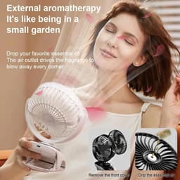 Ventilator -Kleine Bureau Clip-On Ventilator Draagbare - USB Clip-On Ventilator - ventilatoren staand - Zwart — thumbnail 3