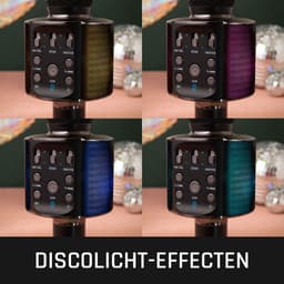 Lenco Karaoke Microfoon – Bluetooth – Speaker en Lichteffecten – BMC-090BK - Zwart — thumbnail 3