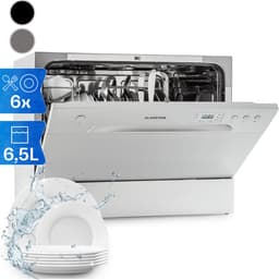 Klarstein Vaatwasser mini- voor 6 couverts, stille UV-vaatwasser, compact met 6 wasprogramma's, kleine tafelvaatwasser voor thuis, kantoor, camping, mini-vaatwasser met wateraansluiting - Vaatwasmachine - 6 Maatgedekken 45 cm 1380W - AquaStop Inbouw — thumbnail 1