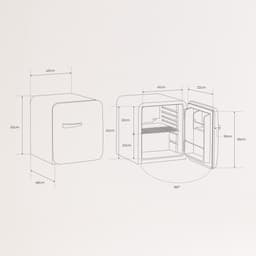 CREATE - Koelkast in retrostijl - Zwart - Handvat Roségoud - FRIDGE RETRO 48L — thumbnail 4