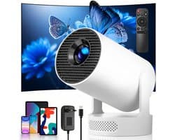 HY300Ultra Projector - Beamer -Mini Smart Projector- 200 ANSI - Native 720P - WiFi - Bluetooth 5.4 - Automatische Keystone Correctie - 180° Draaibaar - 35-110 Inch-wit-Home Cinema