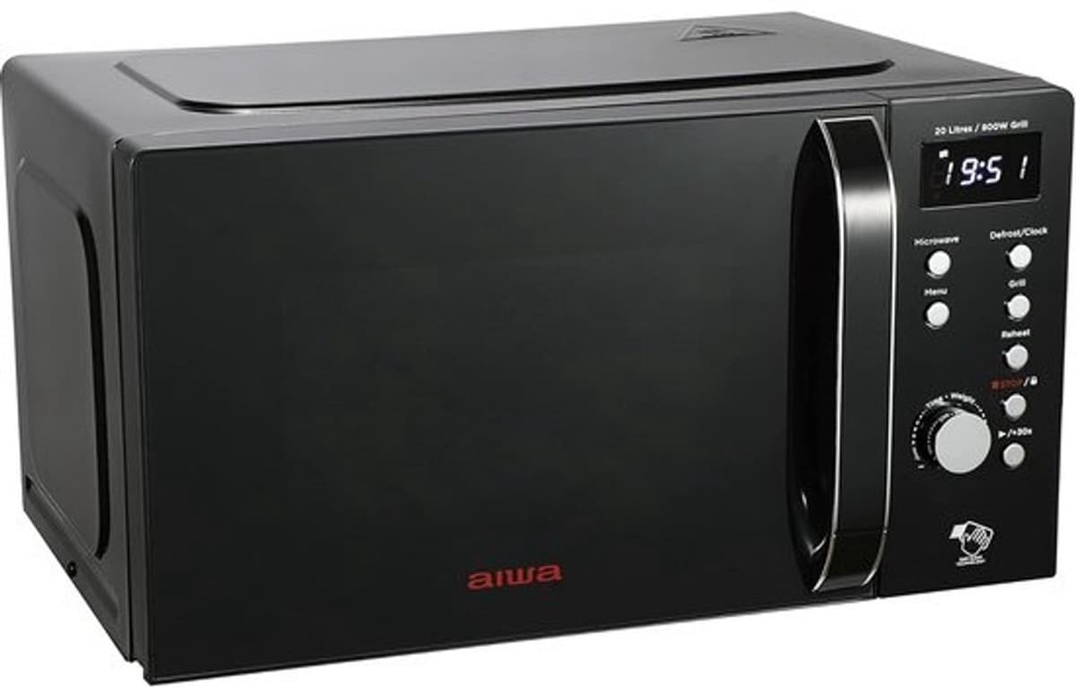 Digitale magnetron met grillfunctie - 20L - 700W - zwart - inclusief draaiplateau & rooster — afbeelding 1