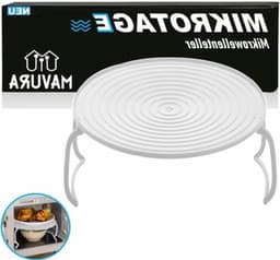 Magnetronstandaard - Magnetrontray - Twee maaltijden verwarmen - Stapelbaar ontwerp - 23.5 cm diameter - Wit — thumbnail 1