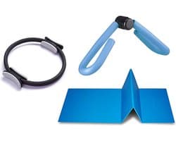 Pilatesring, pilatesring met antislip en gevoerde handgrepen, binnenbeen-gereedschap, pilatesgereedschap voor thuis, pilatesring, sterkte en flexibiliteit