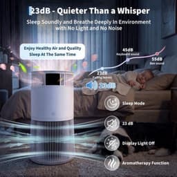 Luchtreiniger HEPA-filter - 490 m³/h Reinigingscapaciteit - 50 m² Oppervlakte - Wit - Voor Allergieën En Stofvrij Huis — thumbnail 5