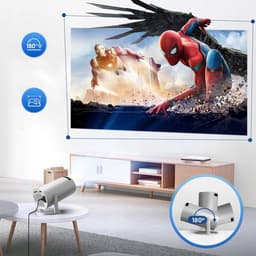 Mini Beamer - Draagbaar Projector - Android TV 11.0 - 2.4/5G WiFi & Bluetooth 5.0 - Automatische Keystone-correctie - 120 ANSI - 40-130 Inch - Thuisbioscoop - Voor Thuis & Kantoor — thumbnail 5