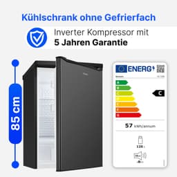 Bomann VS 7258 Koelkast zonder Vriesvak - 126 Liter - Energieklasse C - Inverter Compressor - Dark Inox Look — thumbnail 4