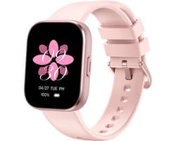 Sytifro Smartwatch dames met Bluetooth Bellen - horloge dames met 1.83 Inch HD Scherm - Hartslagmeter - Slaapmonitor - Stappenteller - IP68 Waterdicht - Geschikt voor iOS & Android - Roségoud
