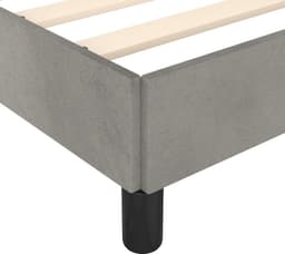 Bedframe met hoofdeinde, lichtgrijs, 120 x 200 cm, fluwelen bedframe voor slaapkamer, logeerkamer, familiebed, hotelbed, bedframe voor slaapkamer, hotel, logeerkamer — thumbnail 2
