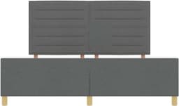 Bedframe met hoofdeinde Donkergrijs 180 x 200 cm Stof Platformbed Stofbekleding Schuimvulling Inclusief Lattenbodem Eenvoudig te Monteren Strak Design Slaapkamer Modern — thumbnail 5