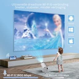 SNJY® Mini Beamer - Mini Projector - Beamer Full HD - 180° Draaibaar - Wit — thumbnail 2
