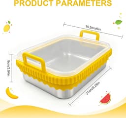 Airfryer voor COSORI heteluchtfriteuse 2 kamers/Ninja heteluchtfriteuse AF400EU/DZ400EU/AF451EU hittebestendig van roestvrij staal 304, krasbestendig, vaatwasmachinebestendig (geel, zonder — thumbnail 2