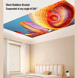 Miniprojector met WiFi, Draagbare Projector met 240° Rotatie, HD-videoprojectoren met HDMI-, USB- en AUX-poorten, Elektronische Keystone voor Film, Thuis, Buiten — thumbnail 3