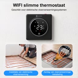 CONENTOOL WiFi Slimme Thermostaat - elektrische vloerverwarming - App & spraakbesturing - zwart - 16A — thumbnail 4