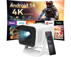 Mini beamer - Mini projector - draagbare beamer - WiFi 6 & Bluetooth 5.0 - 4K support - korte projectieafstand - Home Cinema