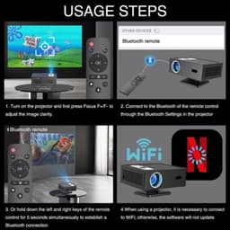 Mini beamer - Filmprojector met Bluetooth - Draagbare beamer - 4K-kwaliteit — thumbnail 3