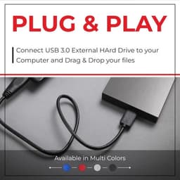 Draagbare externe harde schijf - USB 3.0-opslag met hoge snelheid voor PC, Mac en gaming — thumbnail 2