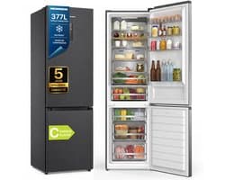 Heinner HCNF-HM377INVDGHC Koel-vriescombinatie 377 L – No Frost – Inverter – Touch Display – InoxCool Technologie – Houten Wijnrek – Vingerafdrukbestendige Afwerking – Donkergrijs – 5 Jaar Garantie