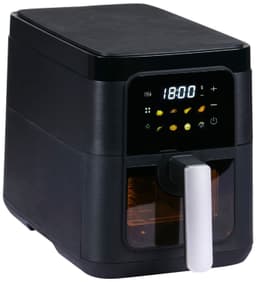 alpina Airfryer 6 Liter Zwart - Heteluchtfriteuse 1500 Watt Vermogen - Heteluchtoven met 8 Bakprogramma's - Digitaal Display met Kijkvenster - Instelbare Temperatuur 80-200°C - 43x28x22,5 cm — thumbnail 1