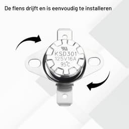 Thermoschakelaar, 2 stuks, 95 °C, normaal gesloten, 125 V, 16 A, thermostaat, snap-disc, temperatuurschakelaar voor magnetrons, oven, koffiezetapparaten, bakeliet materiaal — thumbnail 5