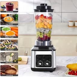 Multifunctionele Keukenmachine – Blender – Food Processor – Sapmaker – IJscrusher – Grote Inhoud 3L+1,5L+0,5L – Krachtige 9500W Motor – Stille Frequentie Technologie — thumbnail 3