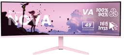 Arozzi Nova 49" v2 Gaming Monitor - Curved - DQHD VA - 165Hz - USB-C - Roze — thumbnail 1