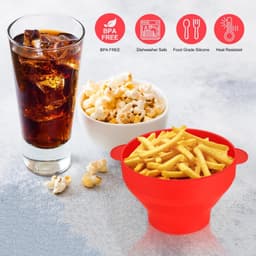 Grote Opvouwbare Siliconen Popcorncontainer - BPA-vrij, Voor Magnetron — thumbnail 2