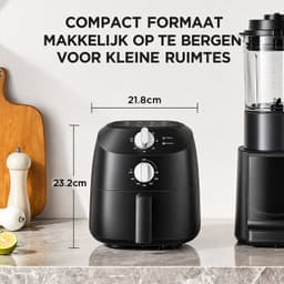 Mini Airfryer 2 Liter – Heteluchtfriteuse 1150W – 5-in-1 – Timer tot 60 Min – Tot 200°C – Anti-aanbaklaag – Zwart — thumbnail 4