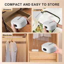 Cherrys Finds - Draagbare wasdroger - Mini kledingdroger - Draagbare kledingdroger - Opvouwbare Wasdroger - Mini Droger Met Afstandsbediening - 600W - PTC-verwarming - LED-display — thumbnail 3