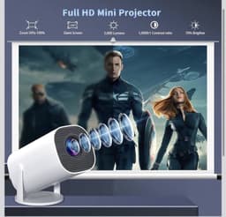 Mini Beamer Smart – WiFi 6 & Bluetooth 5 | 4K & 1080P | Automatische Trapeziumcorrectie & 180° Draaibaar | Thuisbioscoop & Outdoor — thumbnail 4