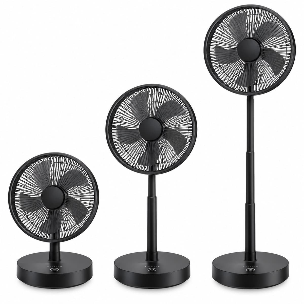 Bresht Opvouwbare Staande Ventilator - 8000 mAh - 4 Snelheden - 5 hoogtestanden - Afstandsbediening - USB-C - Zwart - 22 × 105 cm — afbeelding 1
