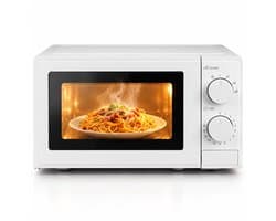 Magnetron – 20L – 1100W – 8 automatische kookprogramma's – 5 vermogensstanden – Digitale timer – Draaiplateau Ø255 mm – Wit