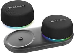 Caankei Draadloze Bluetooth Speakers - 2 Party Speakers met RGB licht - Multipairing - Draadloze Muziek Box - Stereogeluid voor PC / Laptop - met Magneet - Met Telefoonhouder - Zwart — thumbnail 1