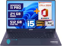 Krachtige 15.6" Full HD Notebook | Snelle Intel Core i5 & 512GB SSD | 24GB DDR5 Geheugen | Windows 11 Pro Editie + Office 2024 voor Zakelijk, Thuis en Studie — thumbnail 1