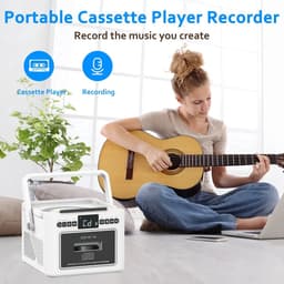 Draagbare CD-Cassette Speler - Retro Stijl - Boombox met 5000mAh Accu - Dubbele Stereo Luidsprekers - FM Radio - Met Afstandsbediening - USB/TF Kaart/AUX - Cassette Recorder - Voor Thuis, Reizen, Buiten, Huisentertainment — thumbnail 5