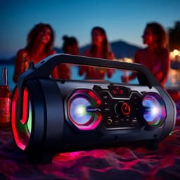 Audiocore AC875 Bazooka Draagbare Bluetooth-luidspreker Boombox 30W (20W + 5Wx2) IPX4 Spatwaterdicht / Radio / microSD / Aux-In / USB / Verlichting / Microfoonpoort / Afstandsbediening — thumbnail 3