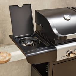 sweeek - 2-in-1 barbecue, gas en houtskool, 2 branders + 1 zijbrander, gietijzeren roosters, thermometers - marsac — thumbnail 3