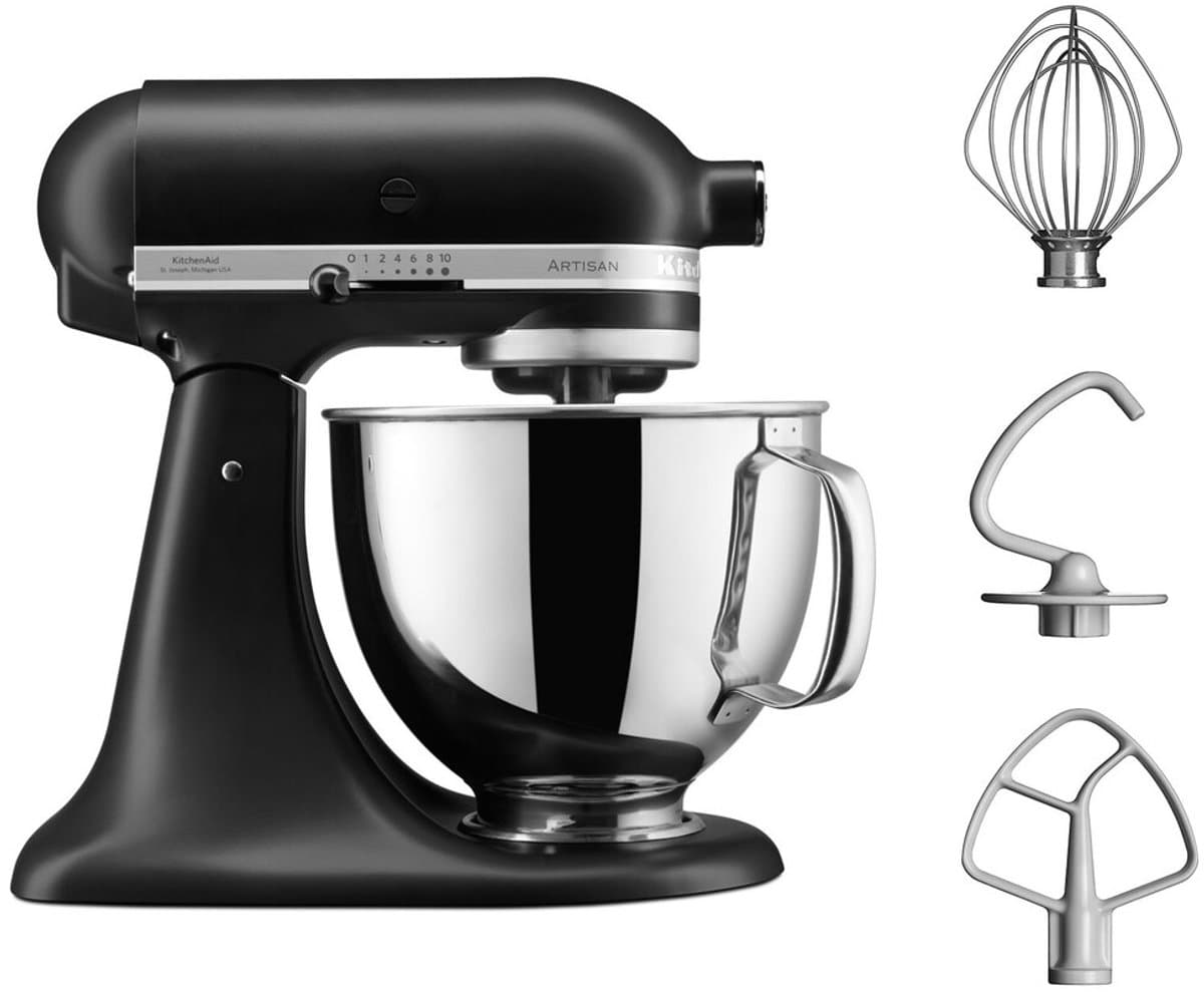 KitchenAid Artisan Mixer 5KSM125EBM Mat Zwart — afbeelding 1