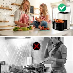 XXL Airfryer 6L met touchscreen, kijkvenster, 12 automatische programma's, vaatwasserbestendig, vetarm en gezond koken, Airfryer voor 3-5 personen, temperatuurregeling 40-200°C, vetvrije frituurpan voor grillen en bakken — thumbnail 4