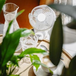 Draagbare Ventilator met Klem en LED-Verlichting – 3 Snelheden – Oplaadbaar – Tafelventilator – Mini ventilator - USB – 6 W – Wit - Adler AD 7335 — thumbnail 5