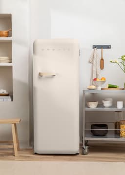 CREATE - Koelkast in retrostijl - Gebroken wit - Handvat Zand - FRIDGE RETRO 281L — thumbnail 4