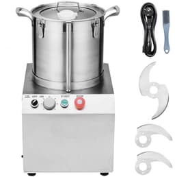 Keukenmachine Groentehakker - Voedselverwerker 15 L - RVS Voedselveilig - Met 2 Extra S-vormige Messen - Multifunctioneel - Voor Groenten, Fruit en Granen - Zilver — thumbnail 1